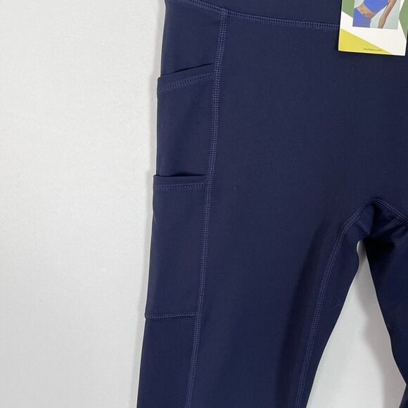 Halara Cloudful High Waisted 7/8 Leggings Sz XS Pull On Stretch Navy Blue Pocket - Picture 6 of 8